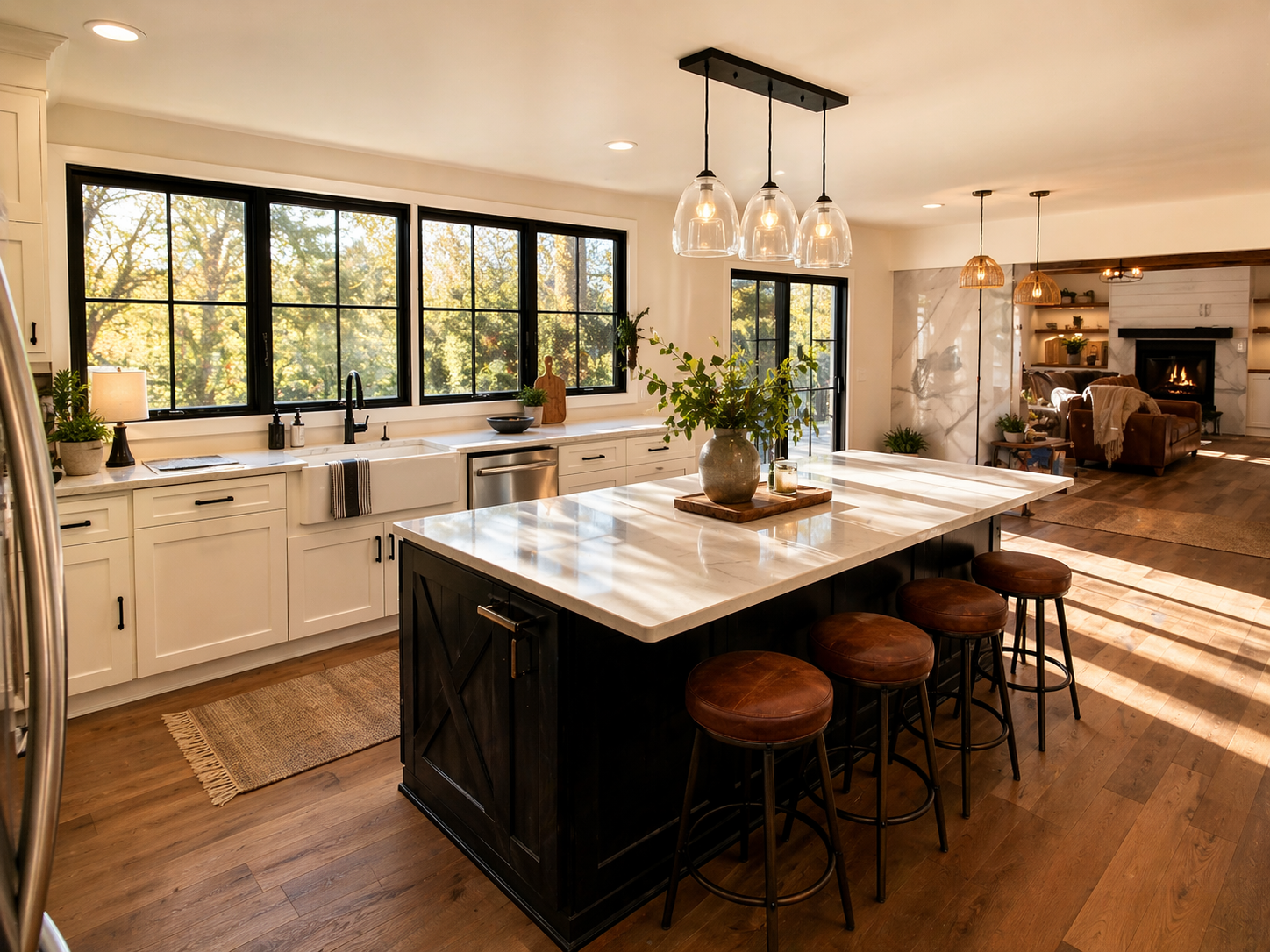 Douglas Mendota Heights — Open Concept Kitchen with Dark Island